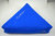 Dreieckiges Sitzkissen "Meditation", Flex-Aufdruck silber, blau