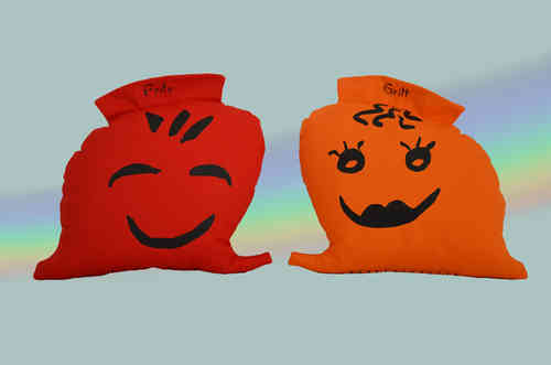 Fritz & Gritt Kinder Kuschelkissen ( 2 Kissen ) rot orange