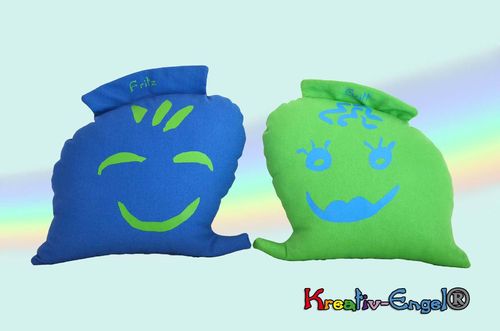 Fritz & Gritt Kinder Kuschelkissen ( 2 Kissen ) blau grün