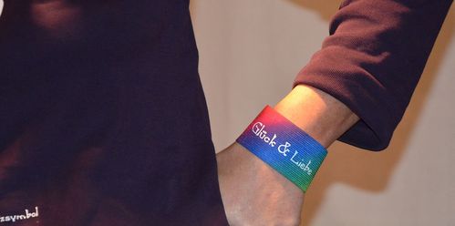 Armband regenbogen Glück & Liebe weiß 4 cm