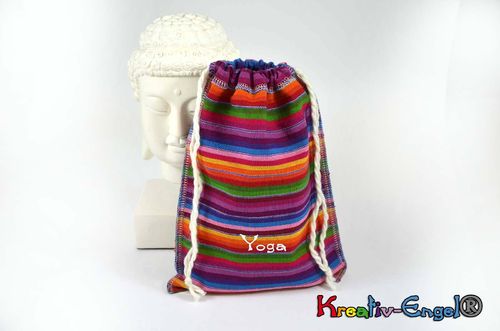 Große Säckchen regenbogen Yoga weiß